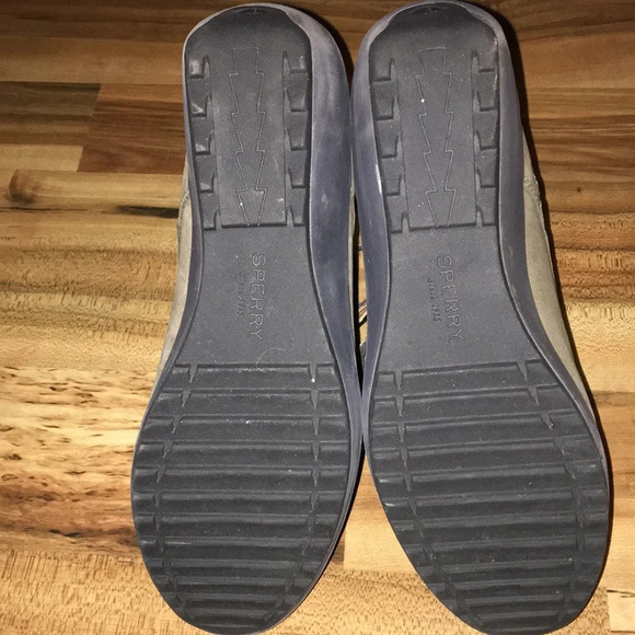 Sperry Luca Peak Ankle Wedge Faux Fur Booties Light Green - Picture 7 of 8